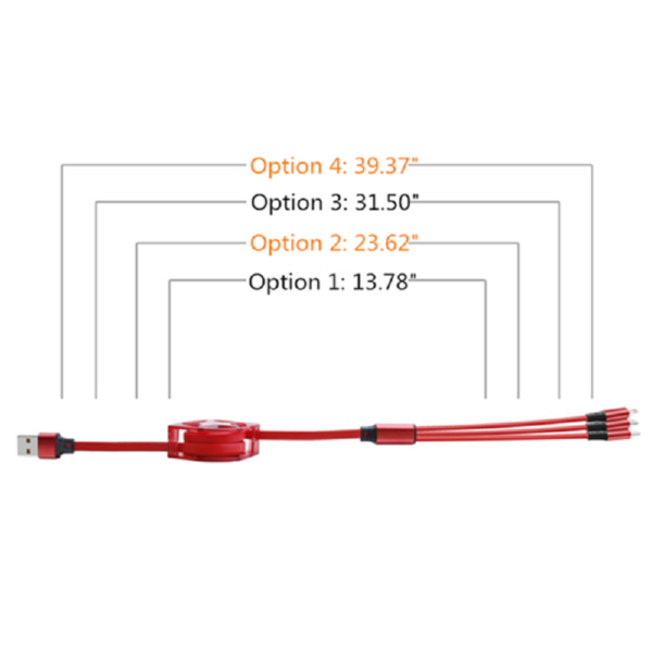 USB Charging Cable Retractable 3 in 1