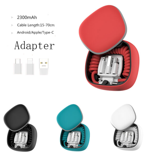 Portable Mini Power Bank with 3-in-1 Charge Cable