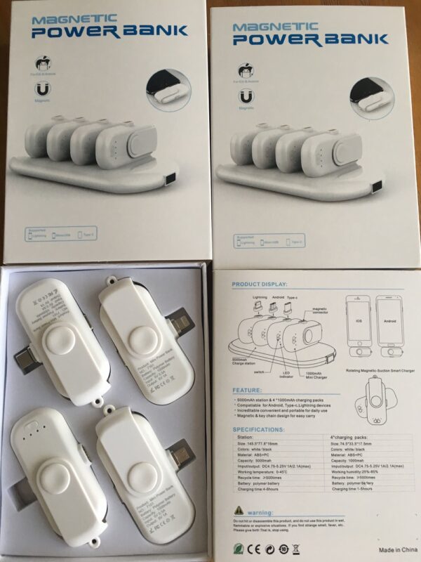 4 in 1 finger capsule charger magnetic wireless power bank