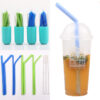 Custom Portable Silicone Straw & Cleaning Brush Kit in Capsule Case