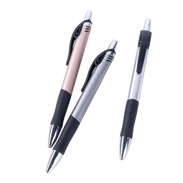 15774151722_1827446057 Custom Click Action Ballpoint Pens with Rubber Grip and Logo Imprint
