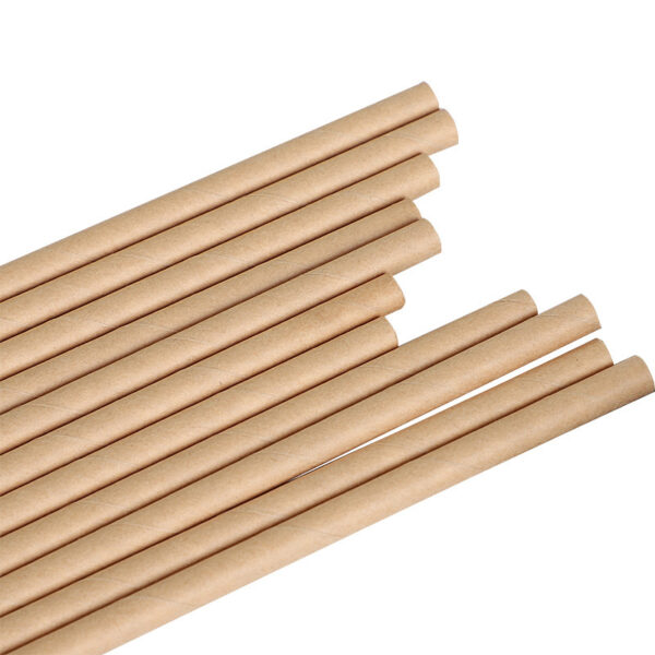 Custom Individually Wrapped Kraft Paper Straws with Logo Print