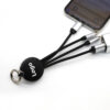3 in 1 Keychain Charging Cable with LED Laser Logo