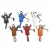 3 in 1 PU Leather USB Charging Data Cable with Key Chain Ring