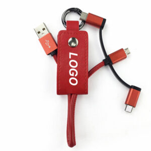 3 in 1 PU Leather USB Charging Data Cable with Key Chain Ring -BPPP0083.4 3 in 1 PU Leather USB Charging Data Cable with Key Chain Ring