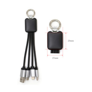 3 in 1 fast charge usb data braided cable -BPPP0074.2 3 in 1 Braided Keychain Charging Cable with LED Laser Logo