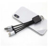3 in 1 Braided Keychain Charging Cable with LED Laser Logo
