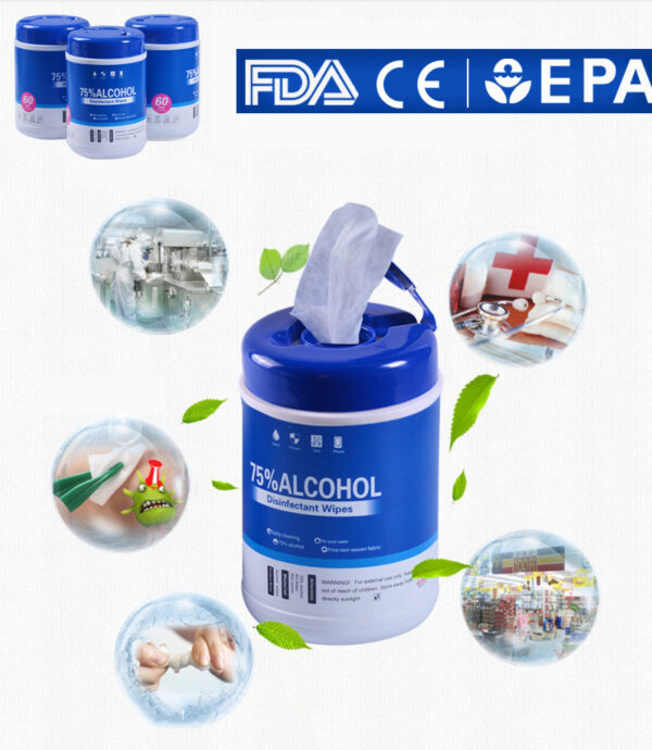 Toalhetes húmidos com álcool em embalagem de lata -BPPP0049.3 Toalhetes húmidos com álcool personalizados em caixa com rótulo com logótipo