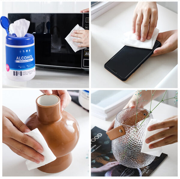 Toalhetes húmidos com álcool em embalagem de lata -BPPP0049.5 Toalhetes húmidos com álcool personalizados em caixa com rótulo com logótipo