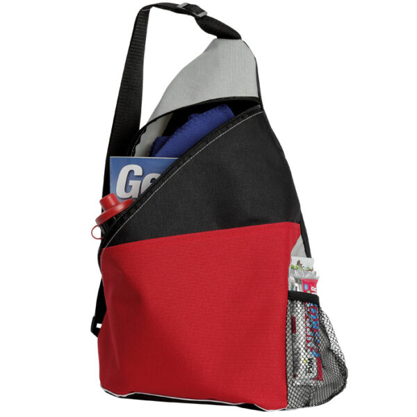 Mochilas de funda personalizadas com bolso com fecho de correr e bolso lateral em rede