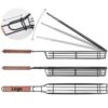 Custom BBQ Grill Basket with Wooden Handle
