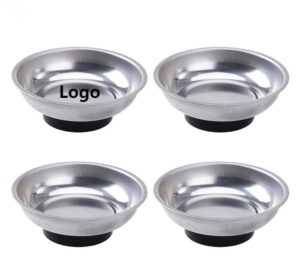 BPAS008-01 Benutzerdefinierte 4-Zoll-Edelstahl-Magnetteileablage mit Gummiboden