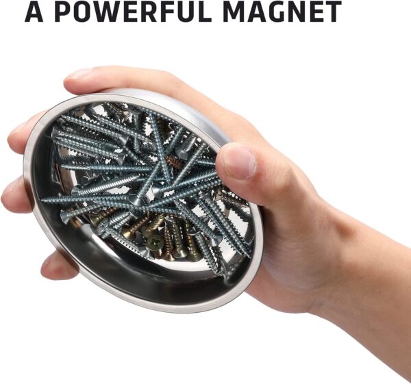 BPAS008-05 Benutzerdefinierte 4-Zoll-Edelstahl-Magnetteileablage mit Gummiboden