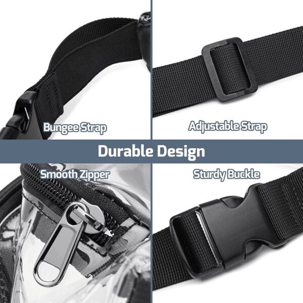 BPAS009-02 Custom Clear PVC Waist Bag with Front Zipper Pocket and Adjustable Strap