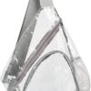 BPAS010-05 Custom Clear PVC Sling Backpack with Adjustable Shoulder Strap and Mesh Side Pocket