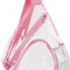 BPAS010-06 Custom Clear PVC Sling Backpack with Adjustable Shoulder Strap and Mesh Side Pocket