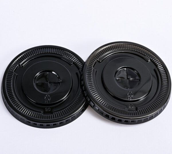 Custom 16 Oz Black Translucent PET Cold Drink Cup with Lid