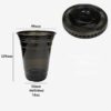 Custom 16 Oz Black Translucent PET Cold Drink Cup with Lid