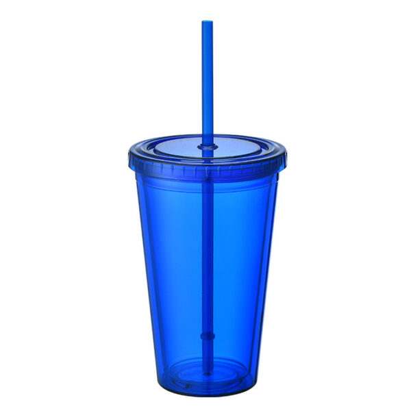 BPAS012-08 Custom Reusable BPA-Free AS Plastic Straw Tumbler Cup with Lid