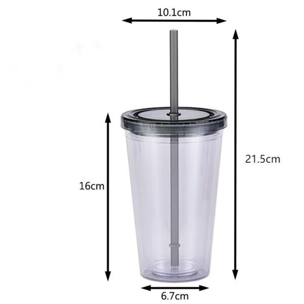 BPAS012-10 Custom Reusable BPA-Free AS Plastic Straw Tumbler Cup with Lid