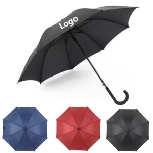 BPAS013-01 Custom Straight Handle Black Coated Golf Umbrella with Logo Printing