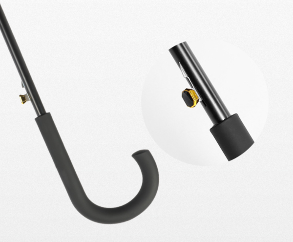 BPAS013-04 مظلة غولف ذات مقبض مستقيم مخصص مطلي باللون الأسود مع طباعة الشعار