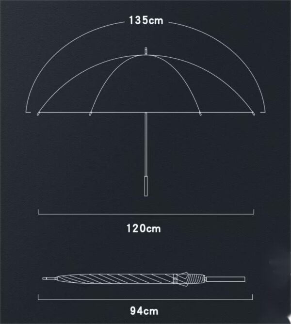 BPAS015-10 Custom Black Coated Straight Umbrella with Retractable Sleeve and Logo Printing