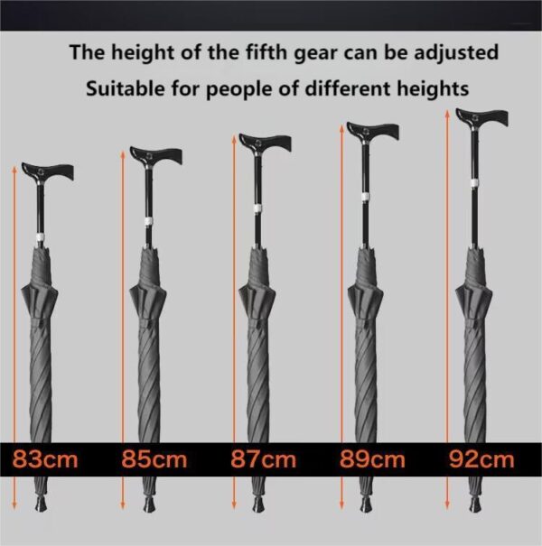 BPAS016-03 Custom Adjustable Walking Stick Umbrella with UV Protection and Logo Printing