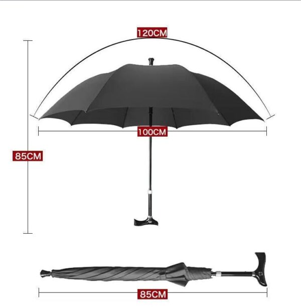 BPAS016-08 Custom Adjustable Walking Stick Umbrella with UV Protection and Logo Printing