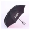 Custom Reverse Folding C-Handle Umbrella with Double Layer Windproof Design