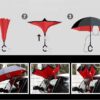 Custom Reverse Folding C-Handle Umbrella with Double Layer Windproof Design
