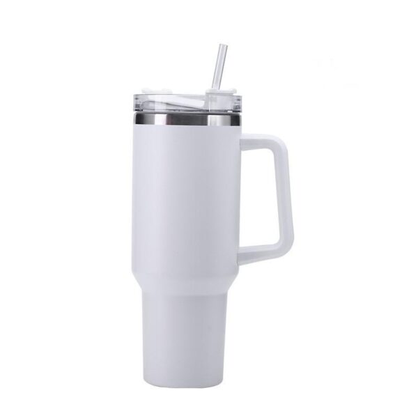 BPAS020-05 Custom 40oz Stainless Steel Insulated Travel Tumbler with Handle and Straw