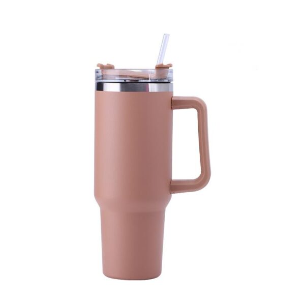 BPAS020-07 Custom 40oz Stainless Steel Insulated Travel Tumbler with Handle and Straw