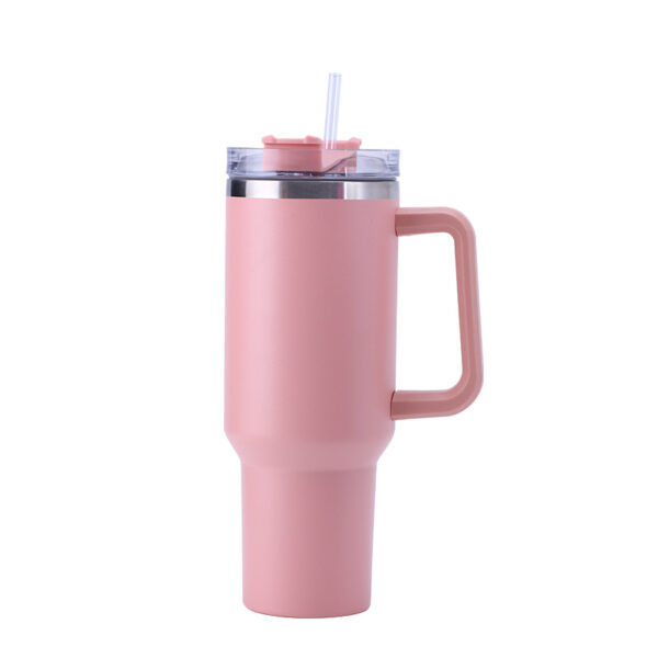BPAS020-09 Custom 40oz Stainless Steel Insulated Travel Tumbler with Handle and Straw