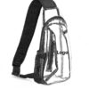 Custom Clear PVC Sling Backpack with Adjustable Strap and Front Zipper Pocket