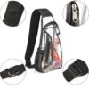Custom Clear PVC Sling Backpack with Adjustable Strap and Front Zipper Pocket