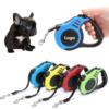 Custom Retractable Dog Leash with Soft Grip Handle and Logo