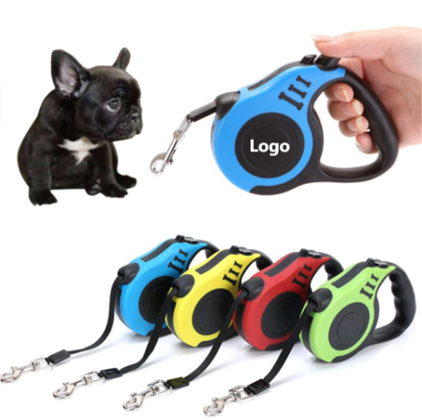 Custom Retractable Dog Leash with Soft Grip Handle and Logo