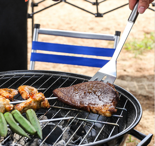 BPAS027-07 Kundenspezifisches 3-teiliges BBQ-Grillwerkzeug-Set mit Tragetasche
