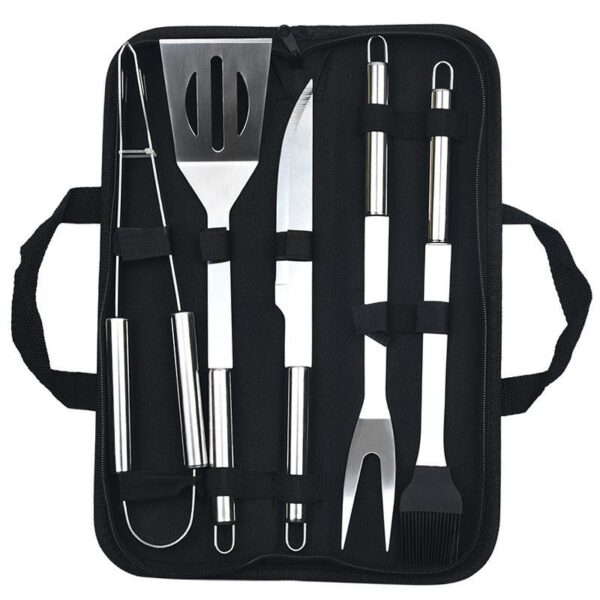 Custom 5-Piece BBQ Grill Tool Set with Zipper Carrying Case