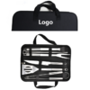 Custom 9-Piece Stainless Steel BBQ Grill Tool Set with 3 Skewers and Carrying Case