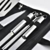 Custom 9-Piece Stainless Steel BBQ Grill Tool Set with 3 Skewers and Carrying Case