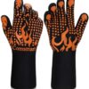 BPAS030-02 Custom Heat Resistant BBQ Grill Gloves with Silicone Grip and Extended Wrist Protection