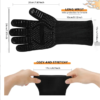 BPAS030-05 Custom Heat Resistant BBQ Grill Gloves with Silicone Grip and Extended Wrist Protection