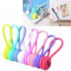 BPAS033-01 Custom Silicone Magnetic Cable Organizer Tie for Earphones Cords Keys and Daily Storage