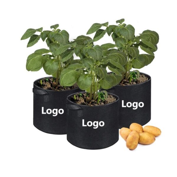 BPAS041-01 Fioriera rotonda in feltro personalizzata per sacchi da coltivazione