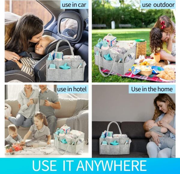 BPAS045-03 Custom Felt Diaper Caddy Organizer Tote