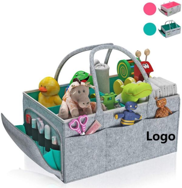 حافظة حفاضات أطفال مصنوعة من اللباد المخصص مع جيب بسحاب