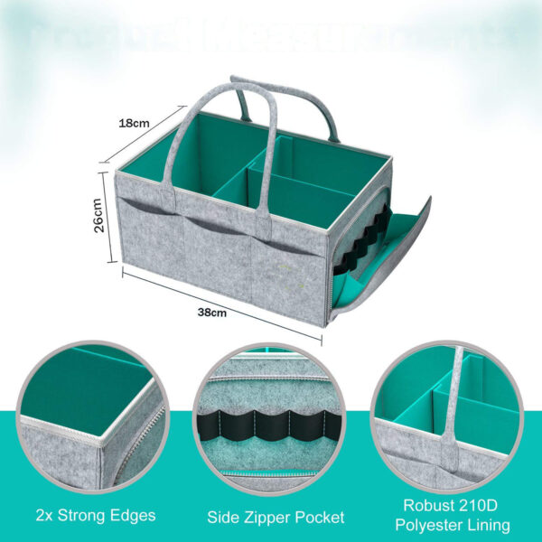 حافظة حفاضات أطفال مصنوعة من اللباد المخصص مع جيب بسحاب