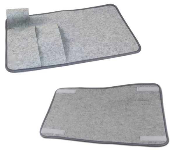 BPAS048-03 カスタム・カップホルダー付きフェルト製ベッドサイド収納キャディー